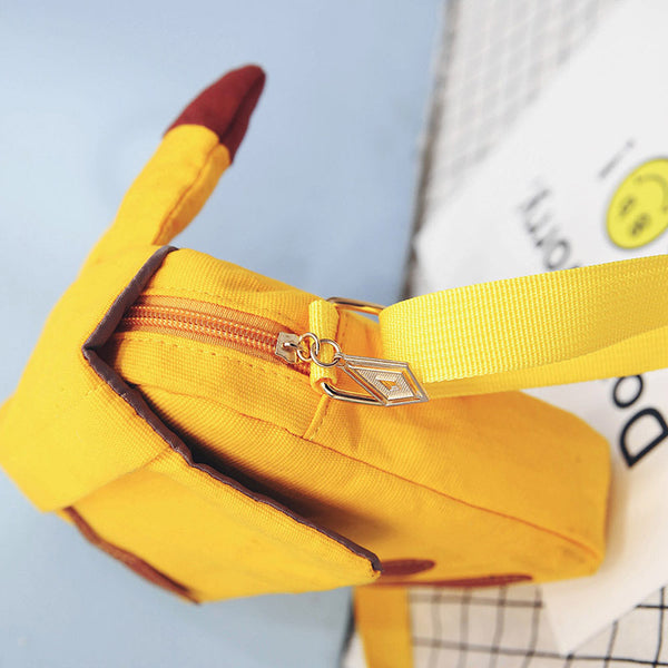 Pikachu Ear Yellow Cartoon Canvas Shoulder Bag