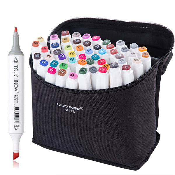 24/36/48/60/80/168pcs TOUCH FIVE Oily Ethyl Alcohol Dual Tip Mark Pen KINIYO Stationery